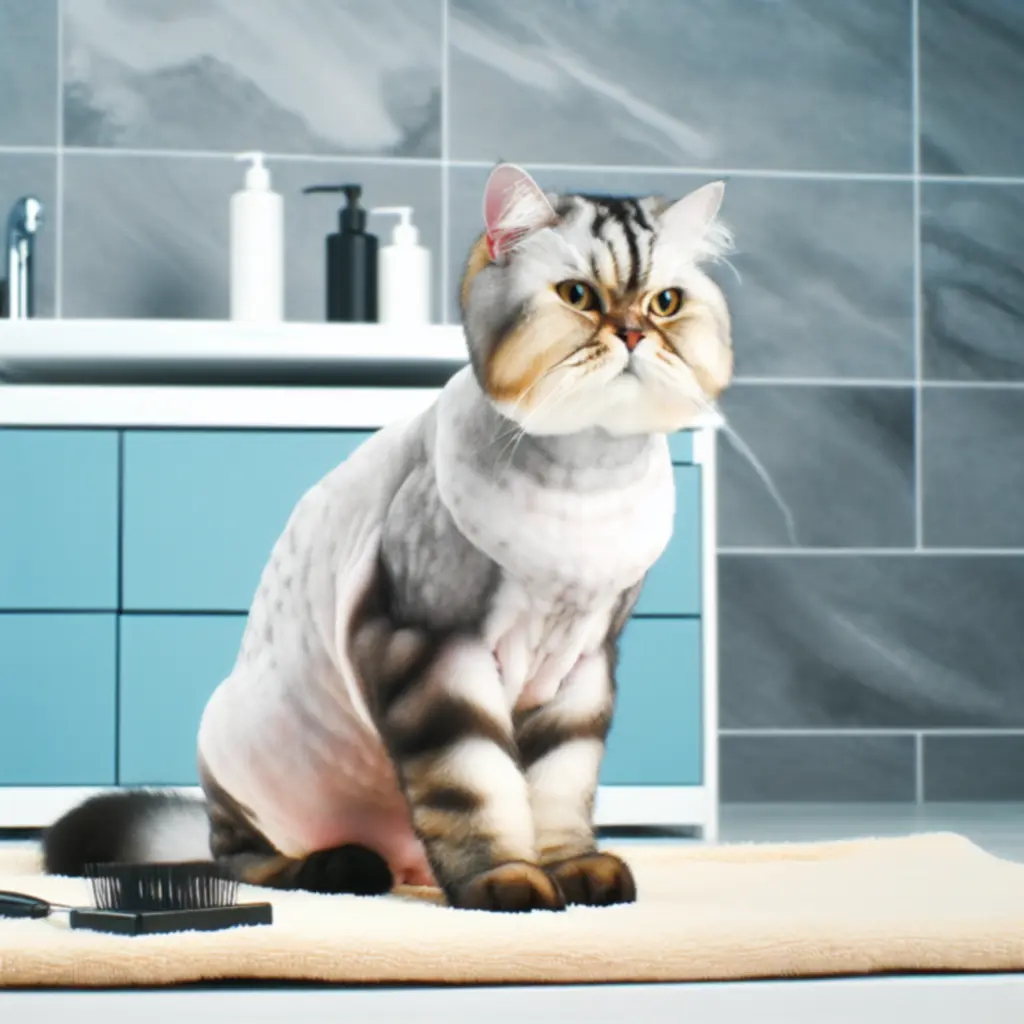 Wydepilowany kot krótkowłosy