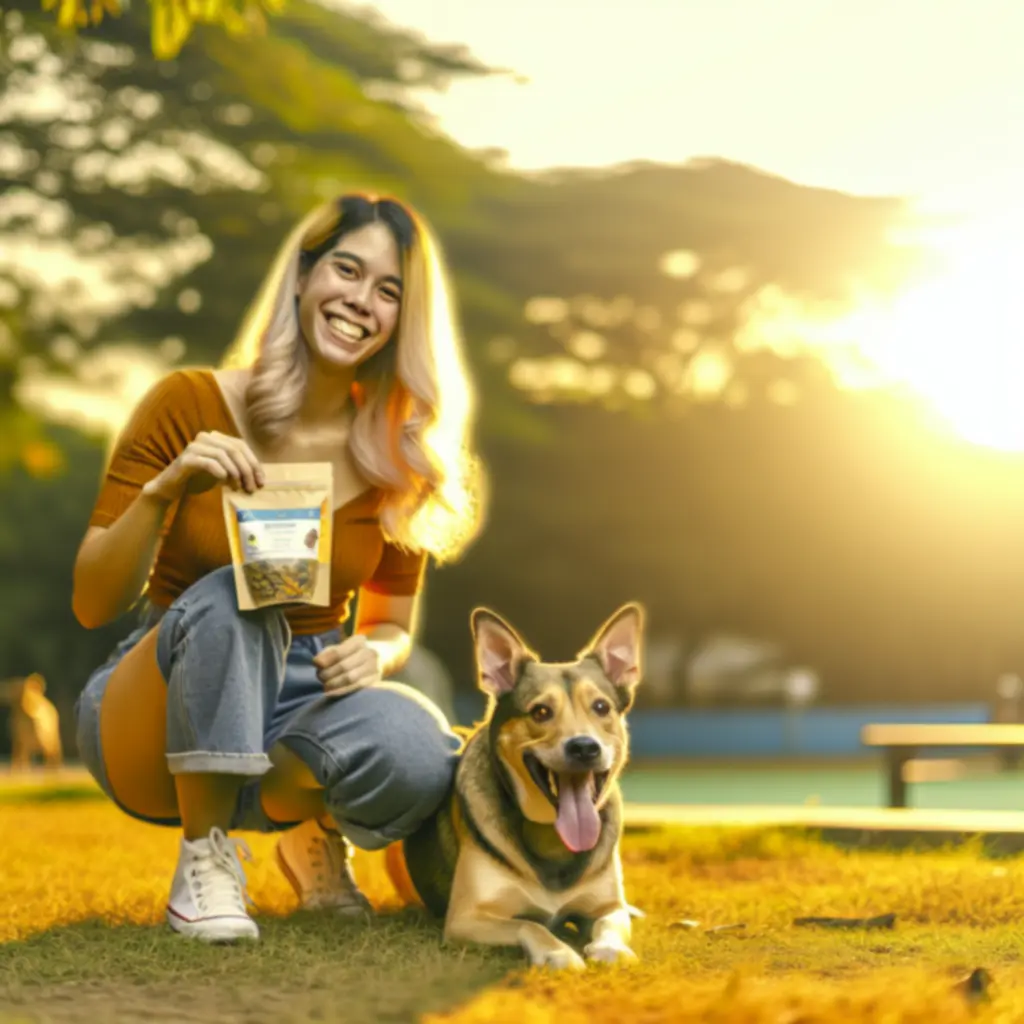 Szczęśliwy właściciel psa z opinią