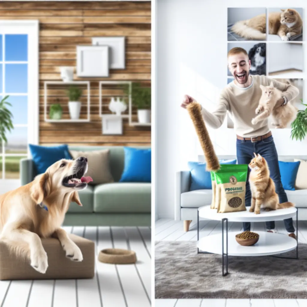 Radosna rodzina z zwierzętami domowymi